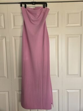 Lulus Pink Strapless Dress Structured Bodycon Slit Elegant Event Dress Size L